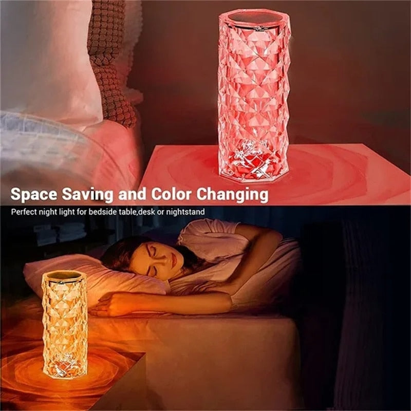 3 or 16 Colors LED Crystal Table Lamp