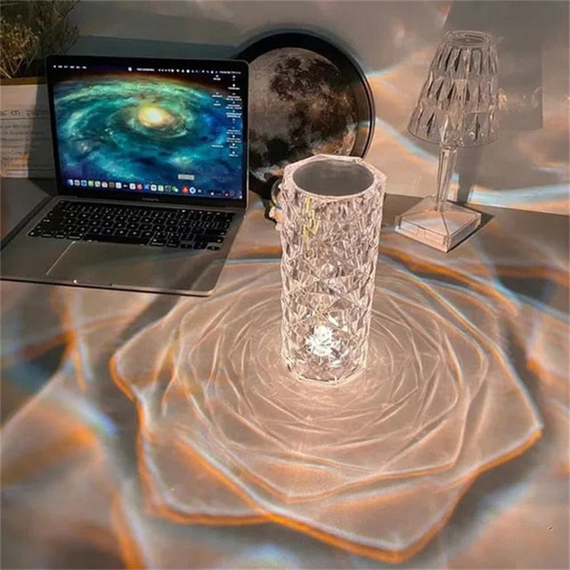 3 or 16 Colors LED Crystal Table Lamp